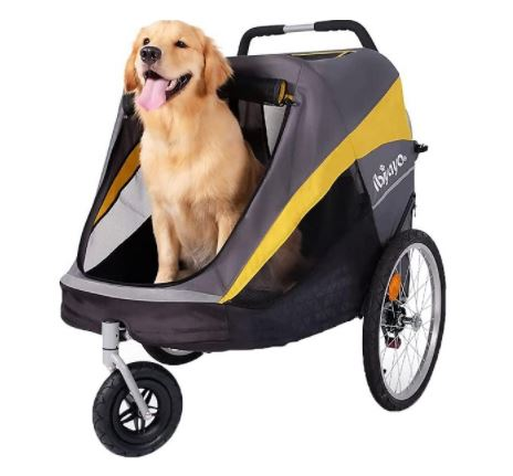 dog stroller for german shepherd Ibiyaya Hercules Heavy-Duty Pro Pet Stroller-Bike Trailer, 3-Wheel Fol – Mr. Peanut's Pet Carriers