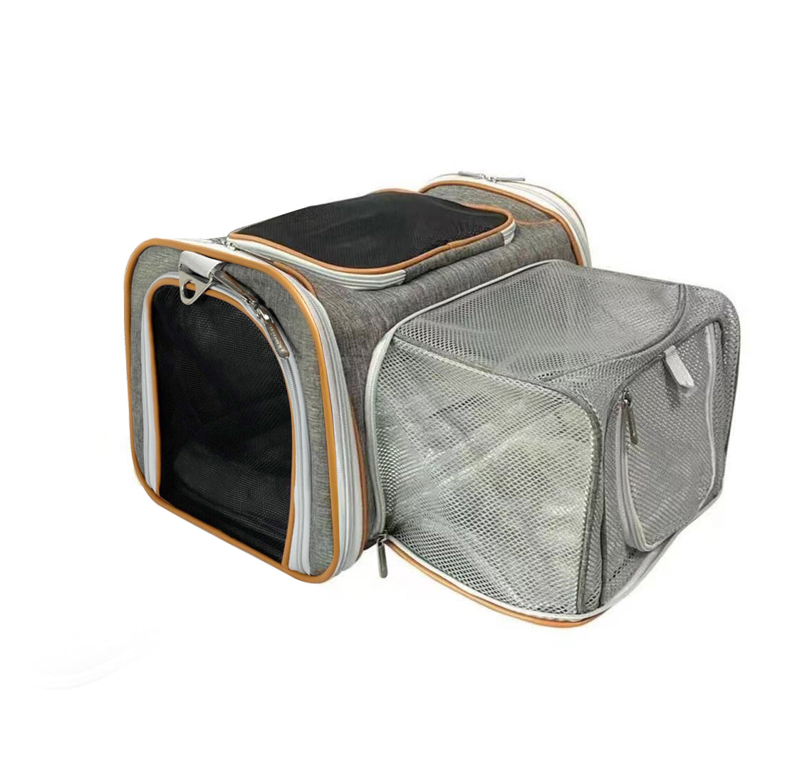 Litake Airline Approved Pet Carrier,4 Sides Expandable Carrier Bag with  Fleece Pad,Portable Pet Travel Carrier Car Train Travel TSA Soft Sided  Collapsible Dog Carrier for 2 Cats 