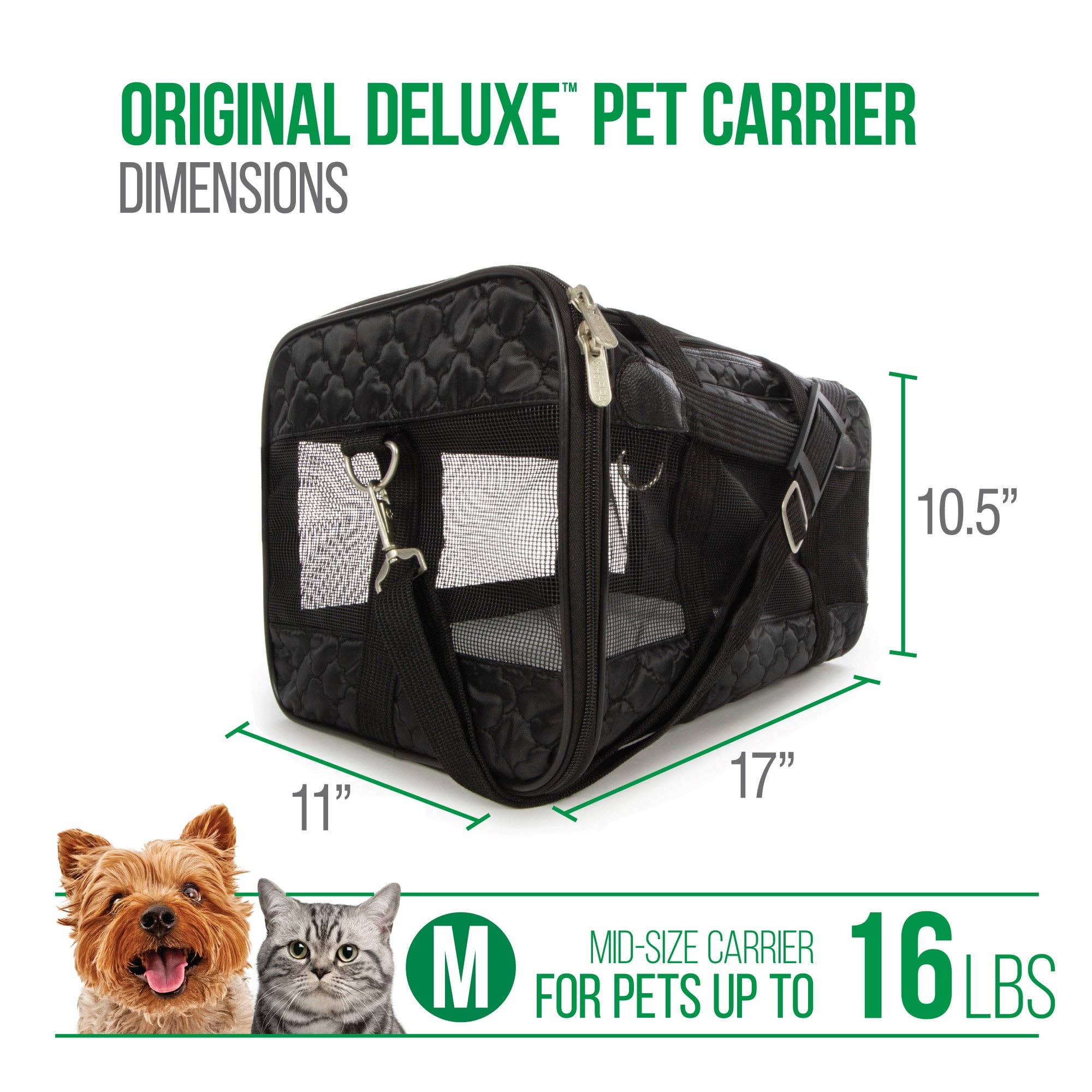 Sherpa Original Deluxe Lattice Stitch Travel Bag Pet Carrier