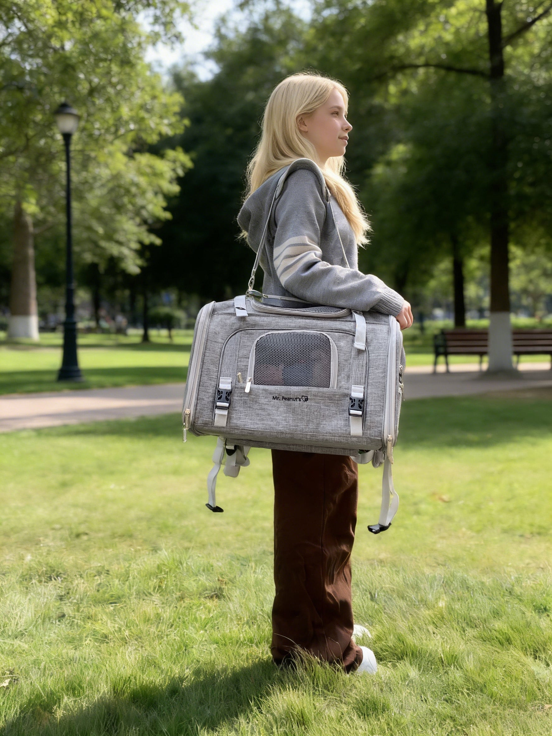 Mr. Peanut's Monterey Series Airline Compliant Horizontal Backpack Pet Carrier - Lavender Mr. Peanut's Monterey Series Airline Compliant Horizontal Backpack Pet Carrier - Lavender