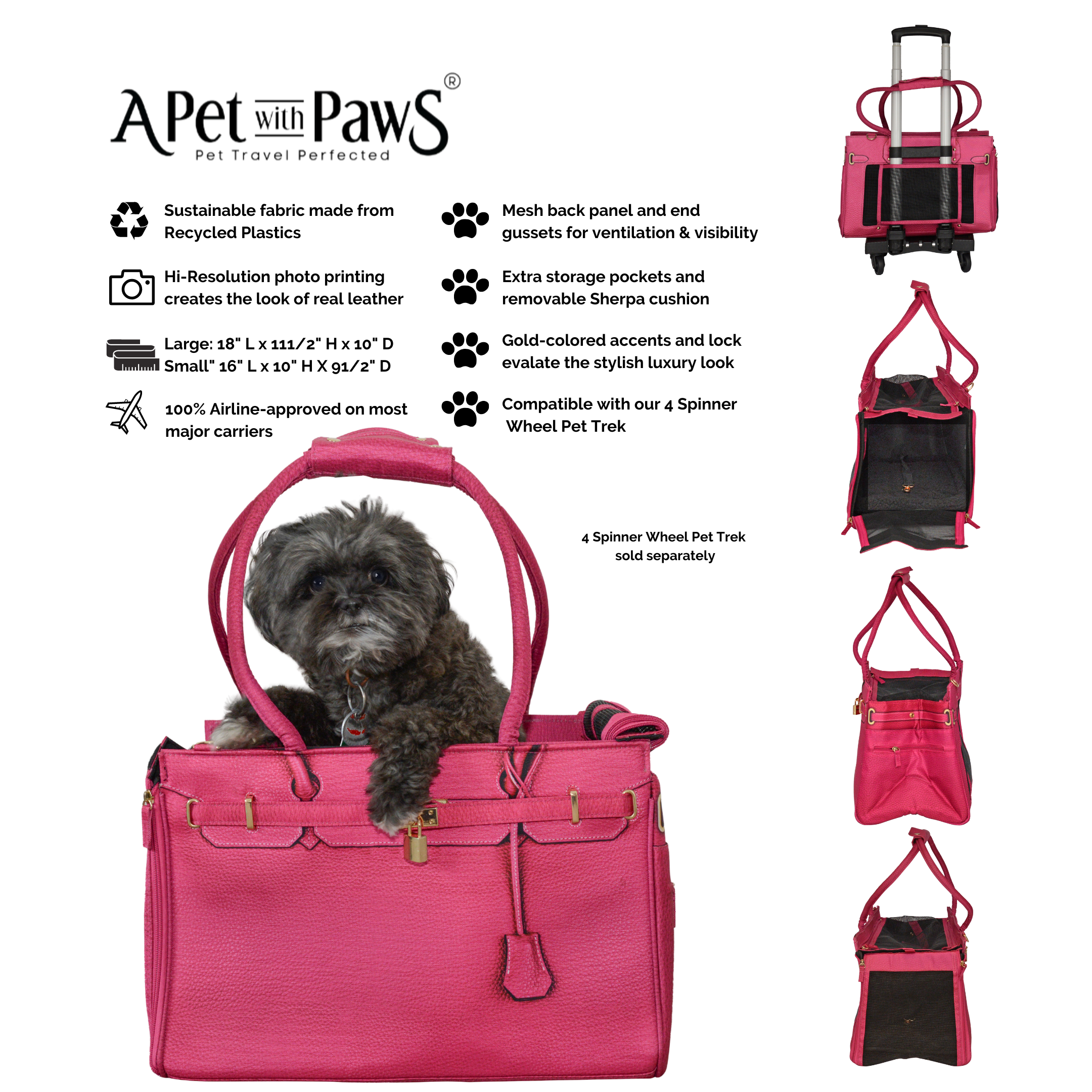 A Pet with Paws® Madison Carrier With Pet Trek Wheelbase – Mr A Pet with Paws® Madison Carrier With Pet Trek Wheelbase – Mr