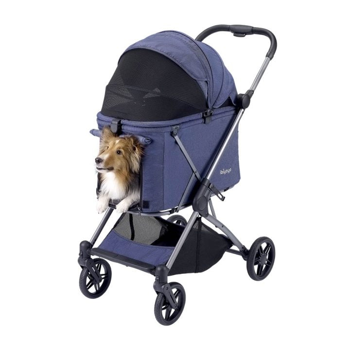 ibiyaya double pet stroller Ibiyaya Maxi Deep Carriage Pet Stroller with Puncture-Free Rubber Whee – Mr. Peanut's Pet Carriers