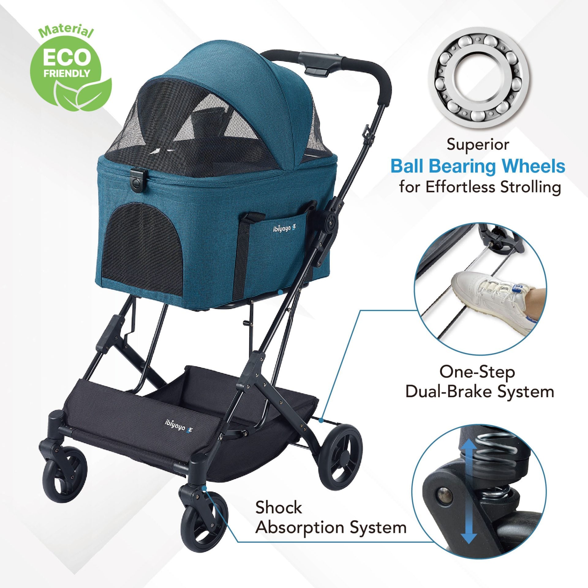 cat stroller carrier travel system ibiyaya® Essential – Travois Tri-fold Pet Travel System XL, Pet Stroll – Mr. Peanut's Pet Carriers