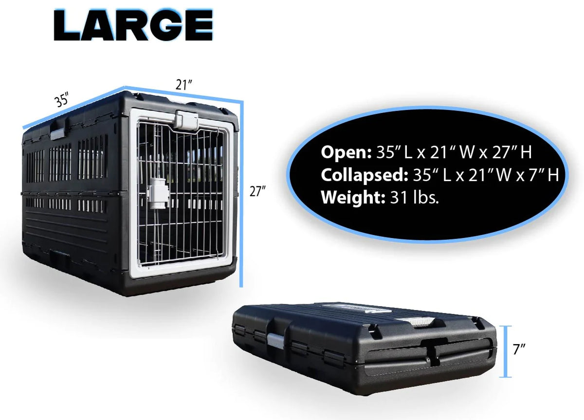 Mirapet Collapsible Hard-Sided Pet Crate – Easy Travel & Storage