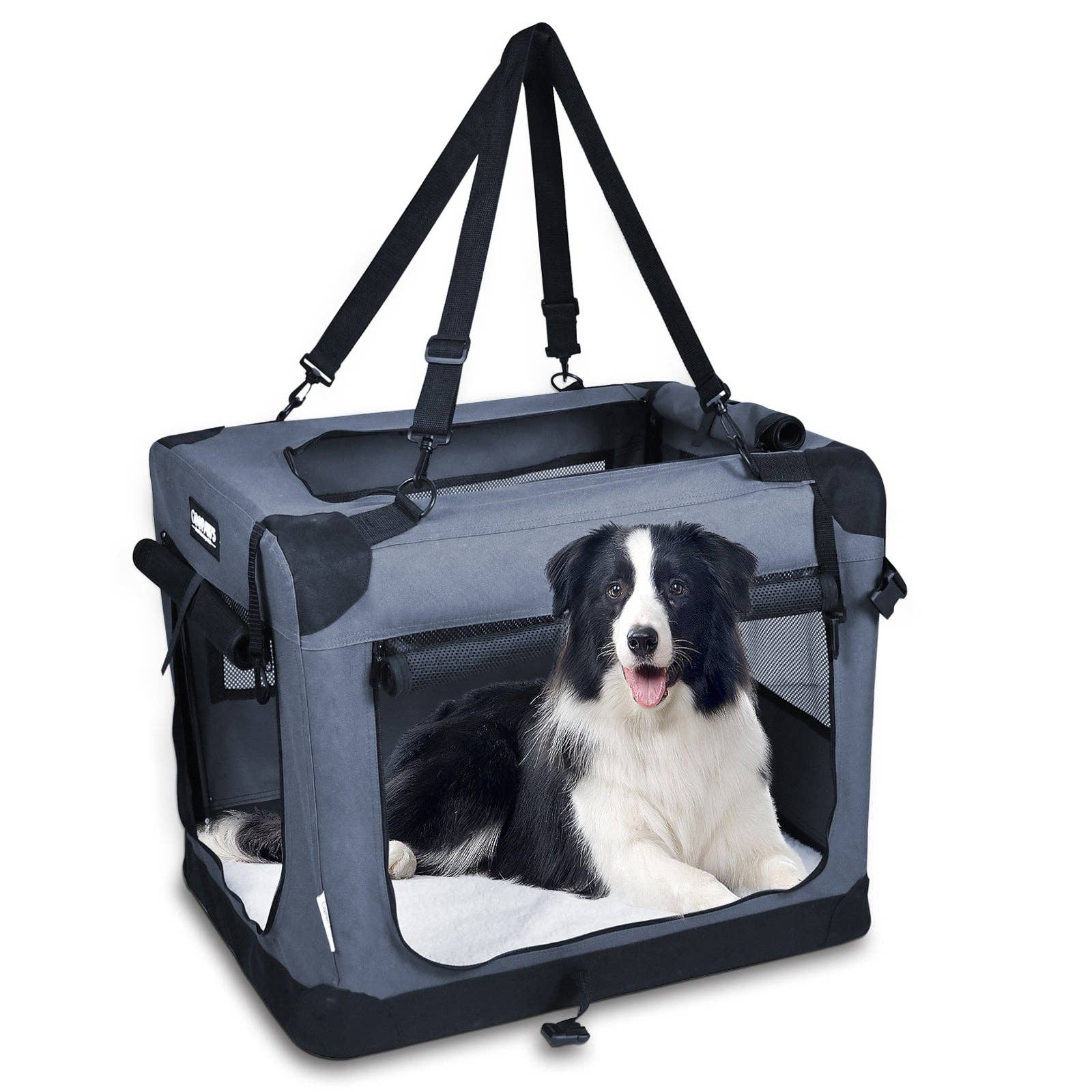 Jespet Goopaws Series Indoor & Outdoor 3-Door Collapsible Soft-Sided Dog, Cat & Small Pet Crate