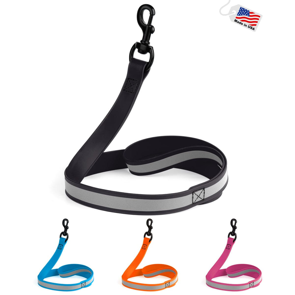 Reflective Biothane Dog Leash with Black Hardware – Mr. Peanut's Pet ...