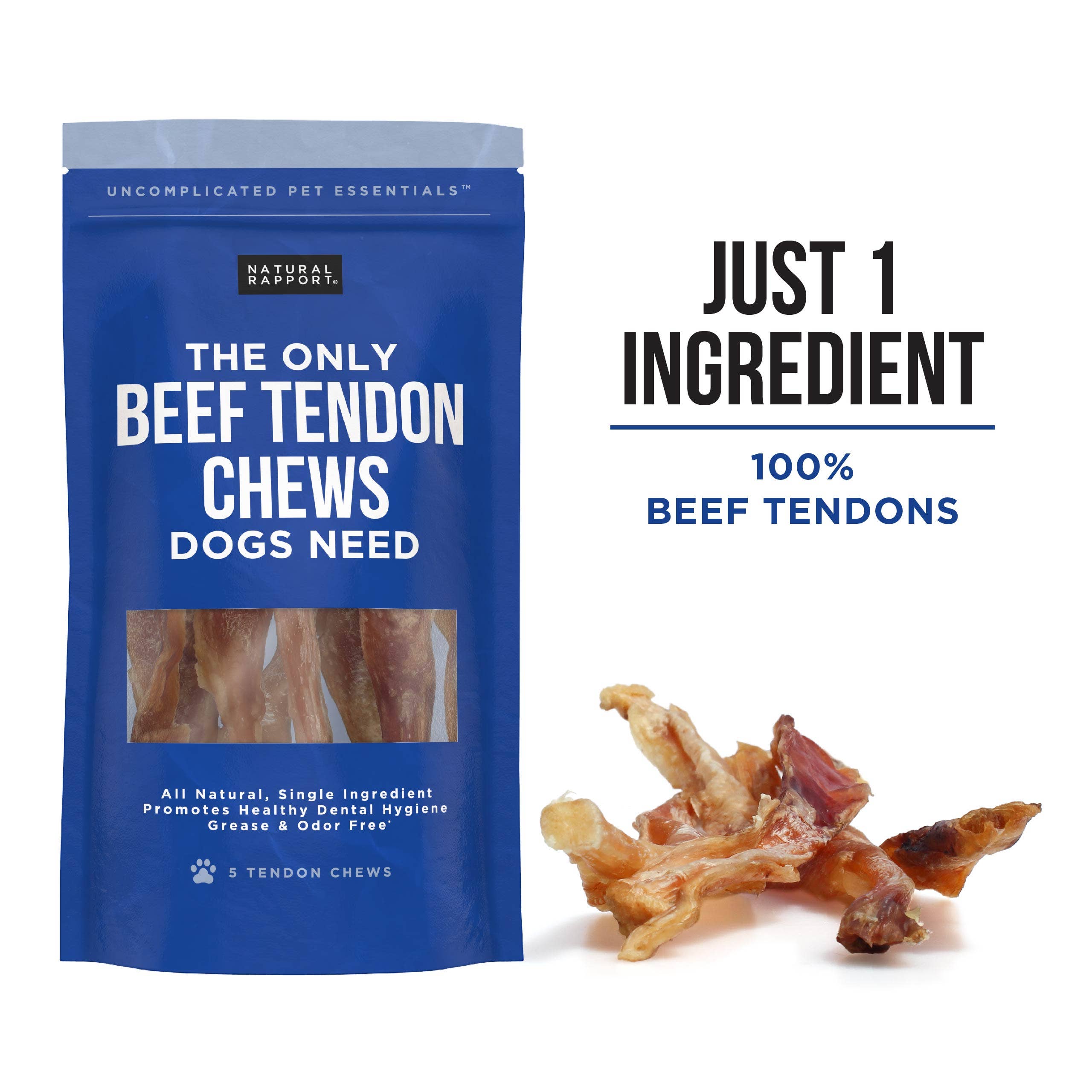 The Only Beef Tendon Chews Dogs Need: 5 Count
