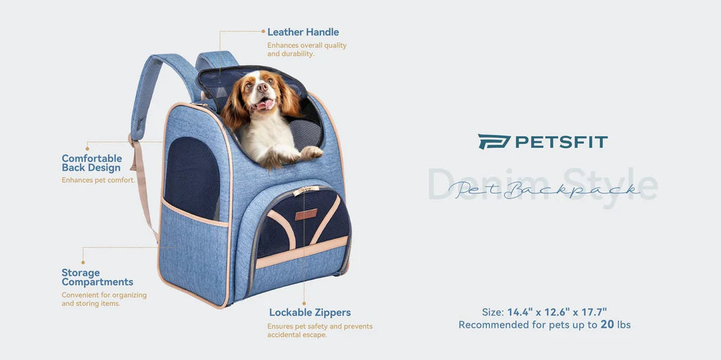 Petsfit Denim Backpack for Pets