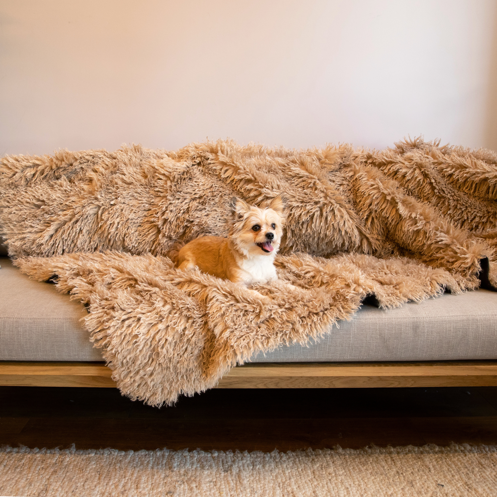 PupProtector™ Luxe Waterproof Faux Fur Blanket - Plush Sheep Tan