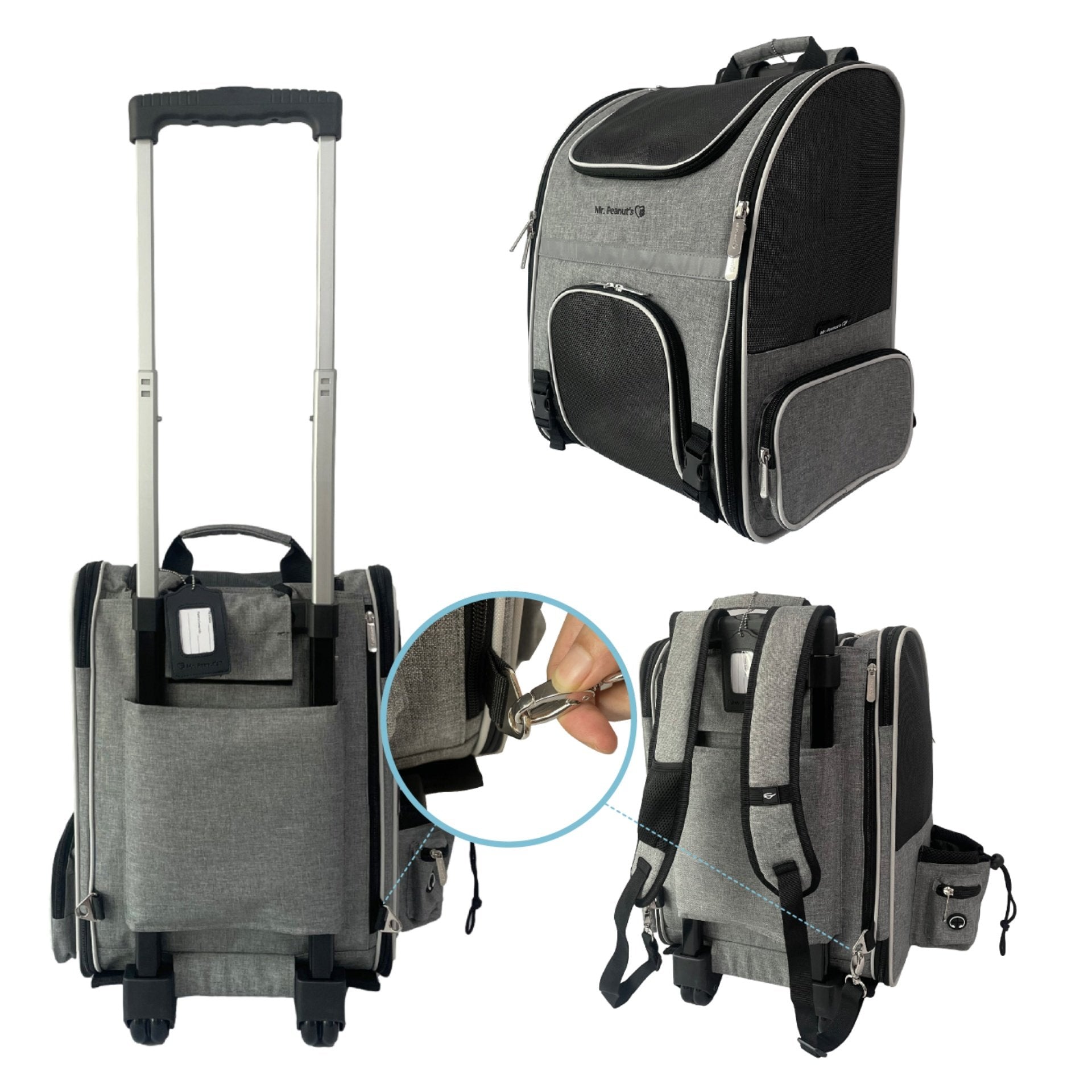 Rolling Pet Carrier For Dogs: 2 Compartments & Wheels For Stress-Free  Travel!