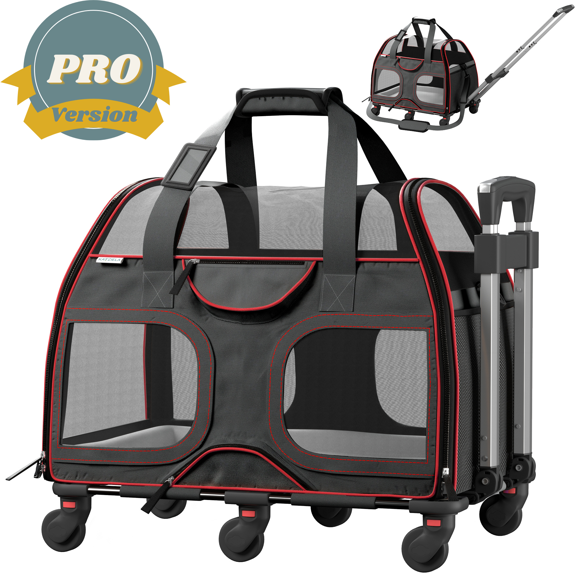 Pet travel carrier with wheels deals