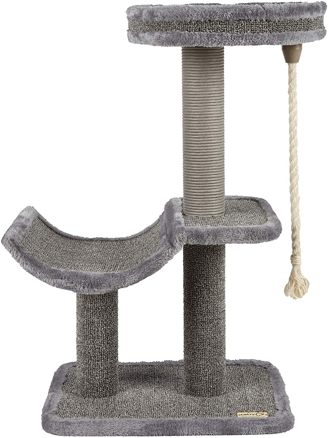 Catry Cradle Gray Cat Tree with Perch and Sisal Rope