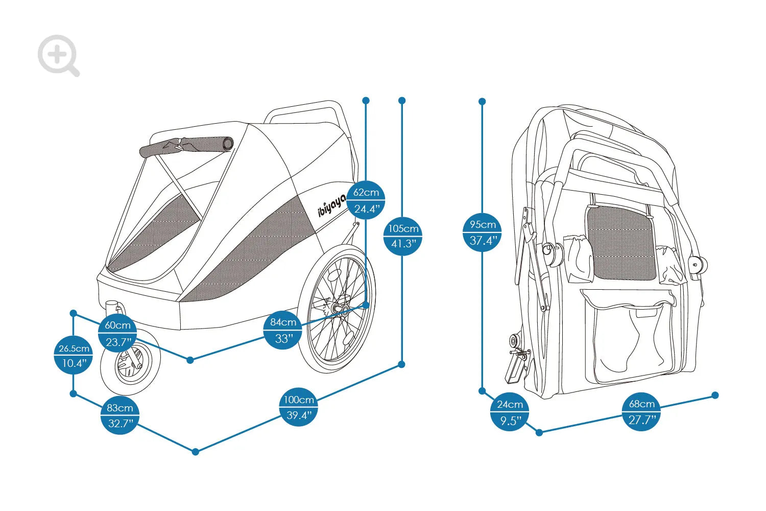 ibiyaya hercules dog stroller Ibiyaya Hercules Heavy-Duty Pro Pet Stroller-Bike Trailer, 3-Wheel Fol – Mr. Peanut's Pet Carriers