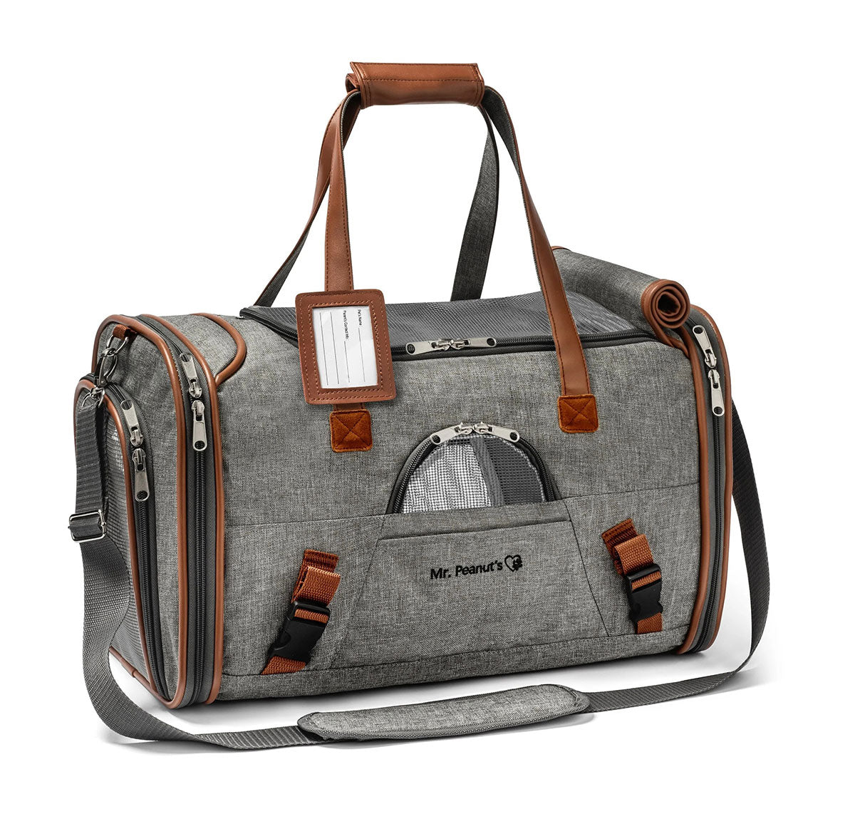 Traveling Pet Bag Waterproof Premium PU Leather Carrying Handbag