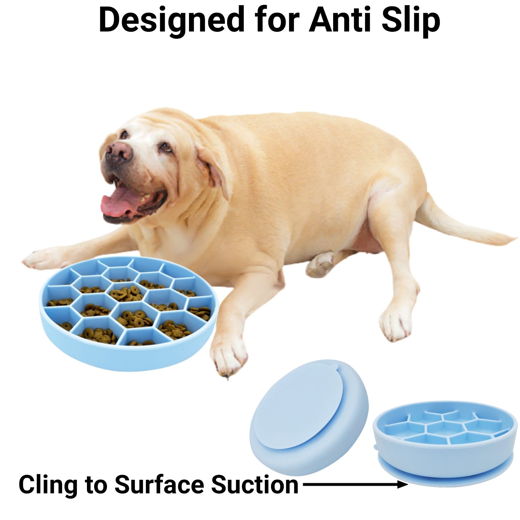 Silicone Slow Feeder Dog Bowl(3.8 Cup), Pet Slow Food Bowls for